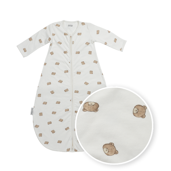 Round sleeping bag with fixed sleeves - Sweet Hearts Sand (1.0 TOG)