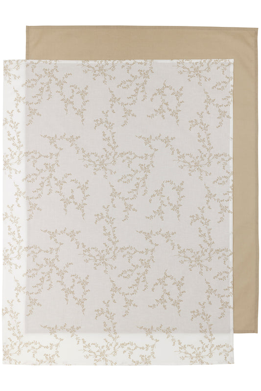 Cot sheet 2-pack (100x150cm) - cheetah taupe / uni taupe