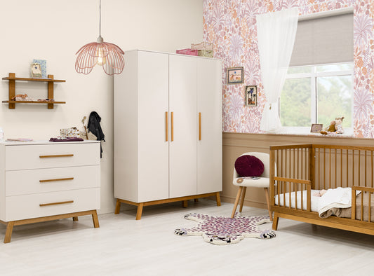 Bopita 3-delige Babykamer Kaleo (meegroeibed incl matras, commode en kast)