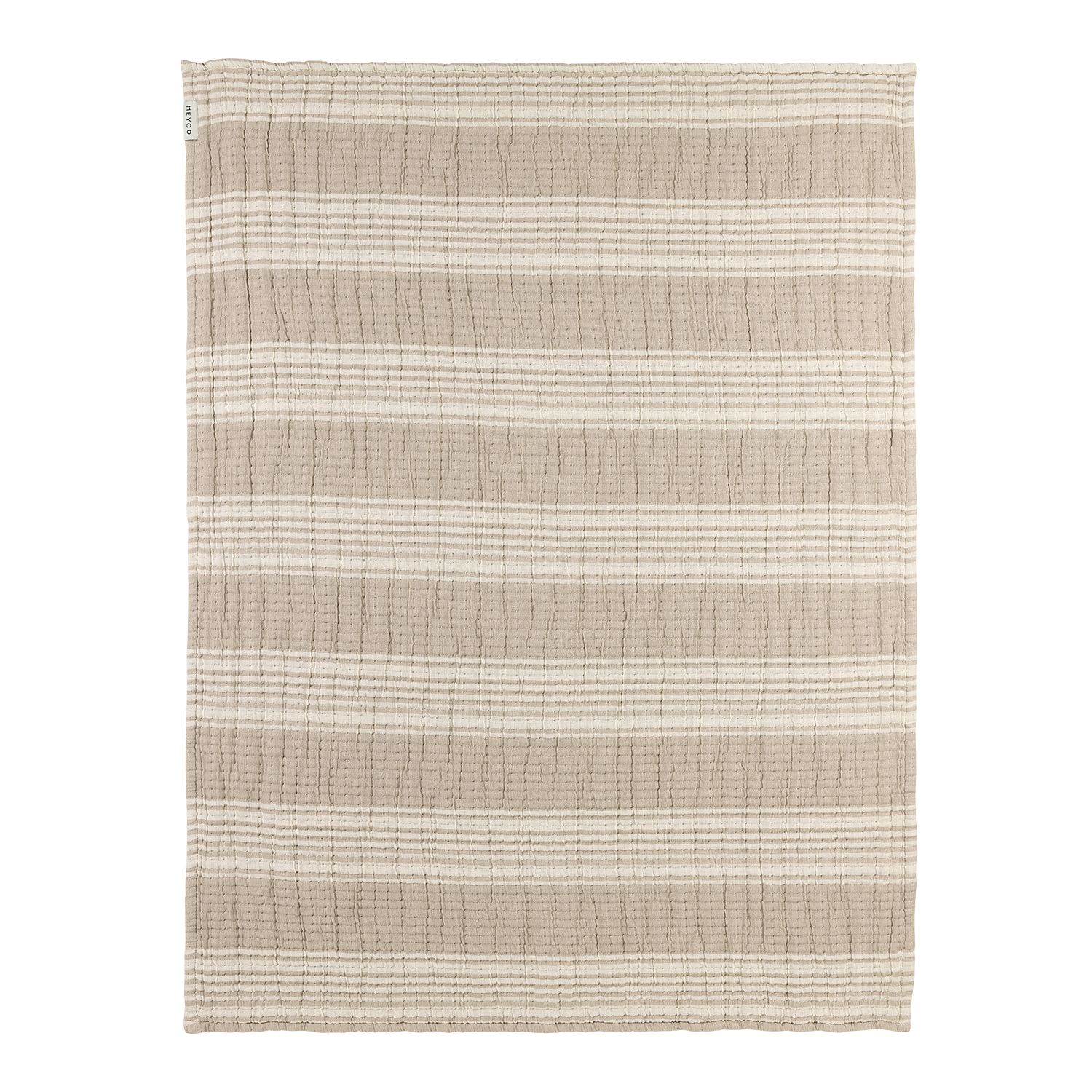 Wiegdeken pre-washed hydrofiel jacquard (75x100cm) - Stripe Sand
