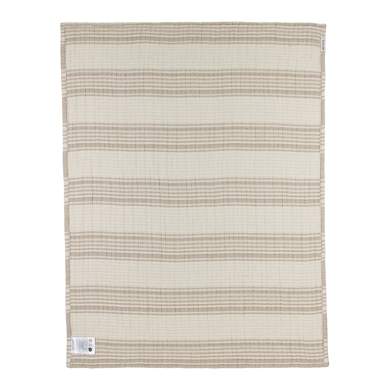 Wiegdeken pre-washed hydrofiel jacquard (75x100cm) - Stripe Sand