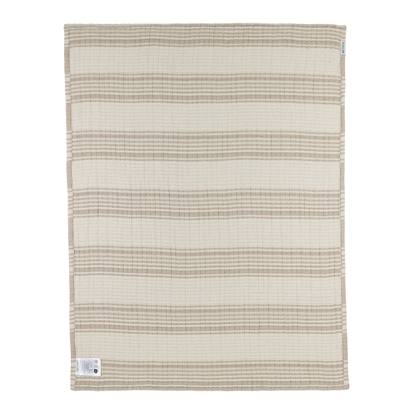 Wiegdeken pre-washed hydrofiel jacquard (75x100cm) - Stripe Sand