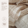 Wiegdeken pre-washed hydrofiel jacquard (75x100cm) - Stripe Sand