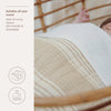 Wiegdeken pre-washed hydrofiel jacquard (75x100cm) - Stripe Sand