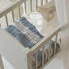 Wiegdeken pre-washed hydrofiel jacquard (75x100cm) - Stripe Indigo