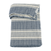 Wiegdeken pre-washed hydrofiel jacquard (75x100cm) - Stripe Indigo