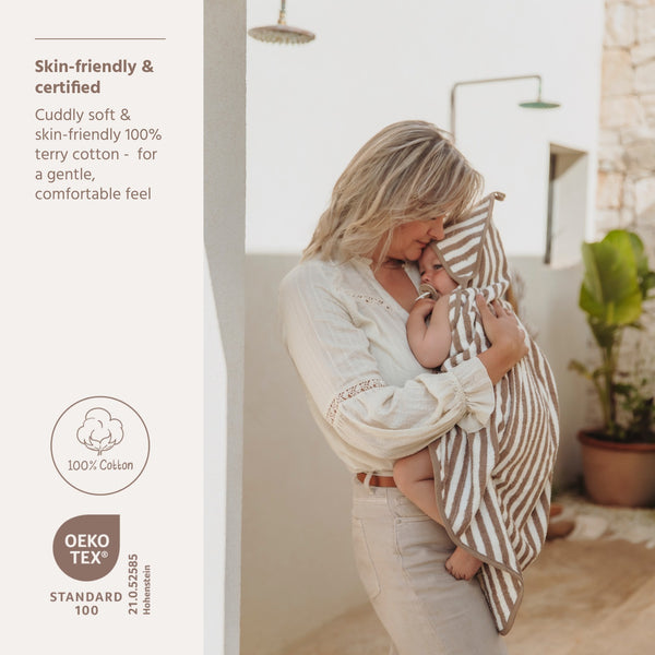 Badcape Stripe - Taupe