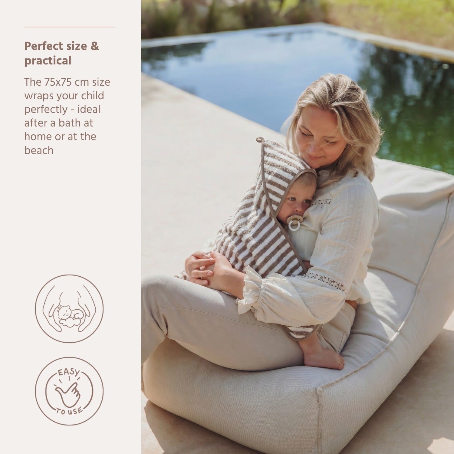 Badcape Stripe - Taupe