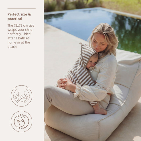 Badcape Stripe - Taupe