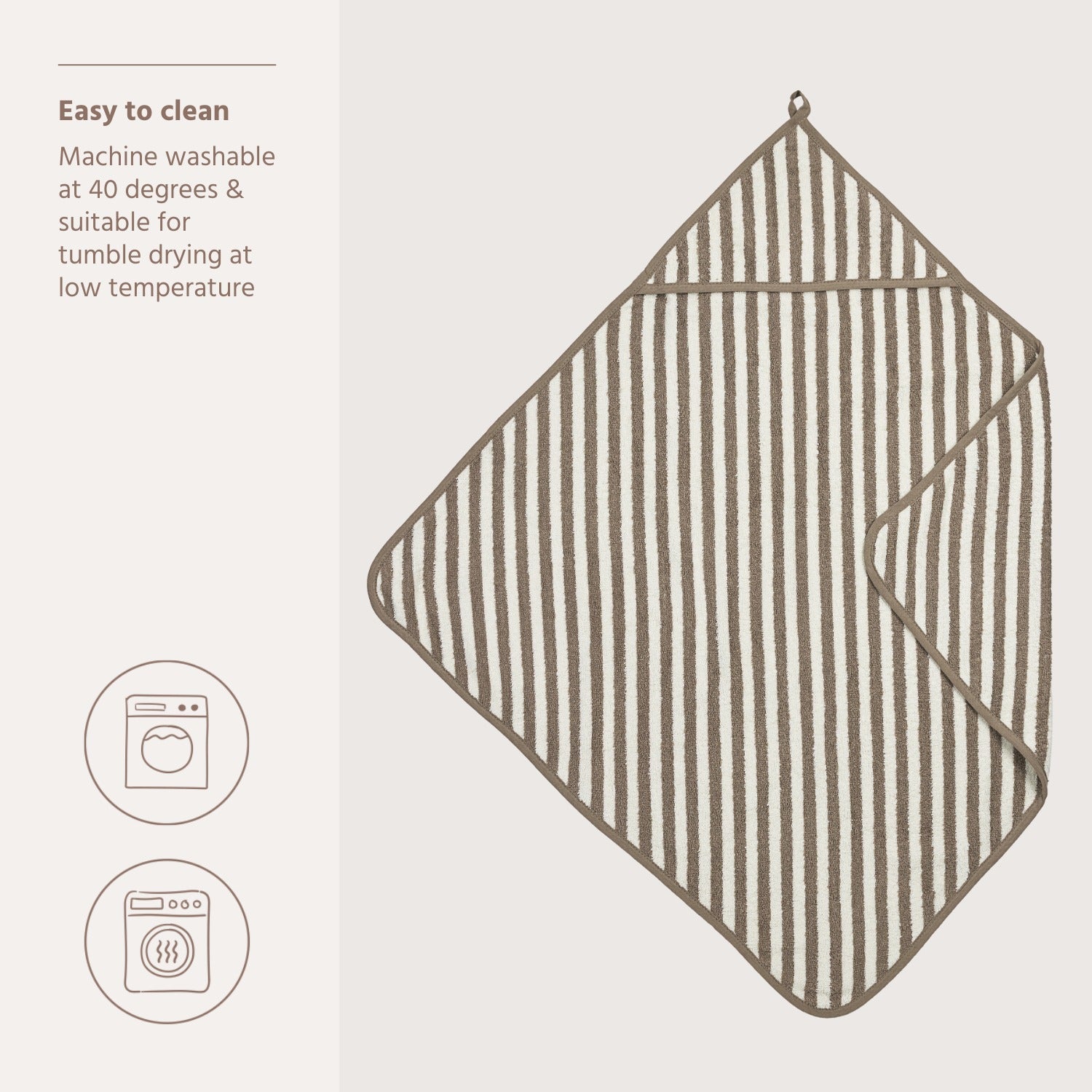 Badcape Stripe - Taupe