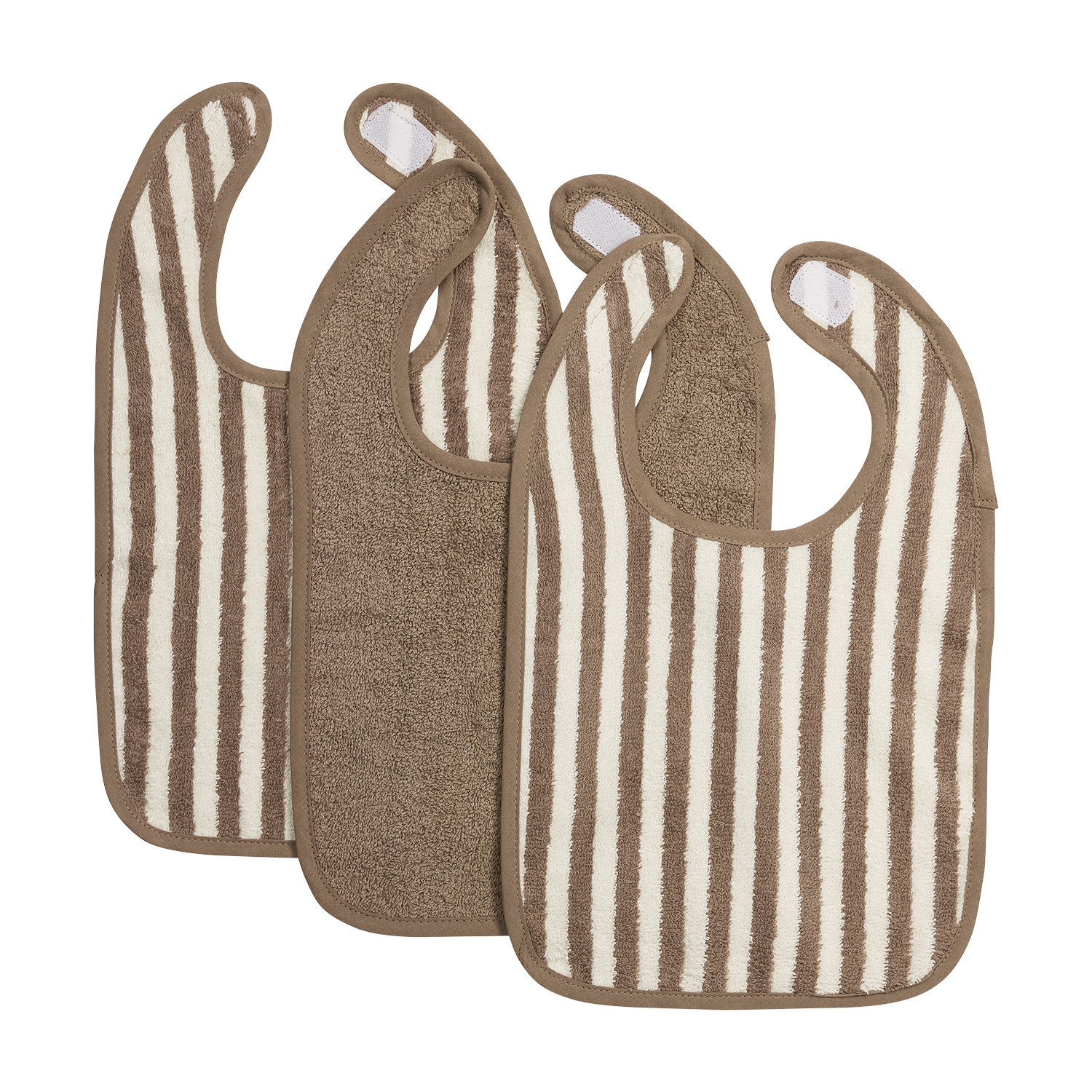 3-pack Slabben - Fat Stripe Taupe