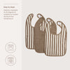 3-pack Slabben - Fat Stripe Taupe