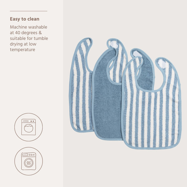 3-pack Slabben - Fat Stripe Jeans Blue