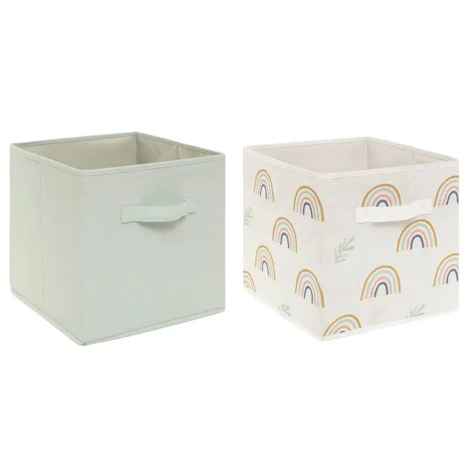 Opbergbak Green/Rainbow (set van twee)