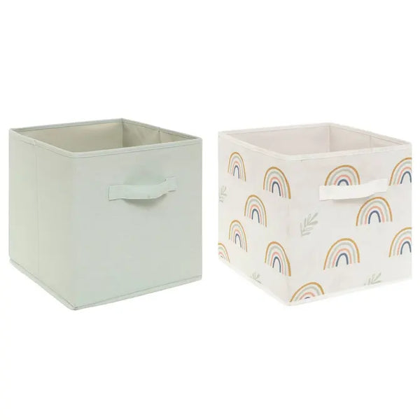 Opbergbak Green/Rainbow (set van twee)