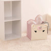 Pink storage box with pompoms