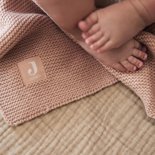 Crib blanket Basic Knit (75x100 cm) - Wild Rose