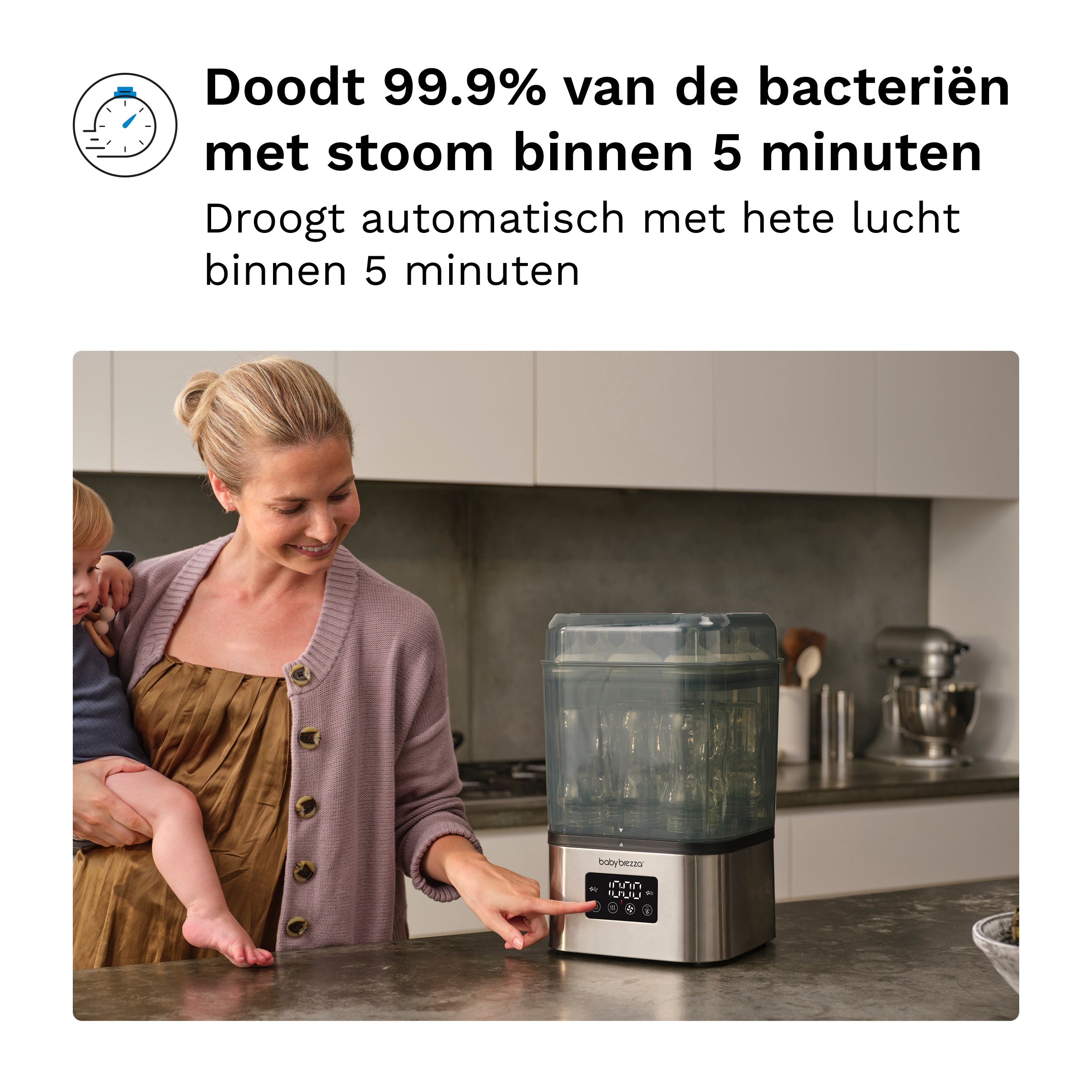 Babyfles sterilisator & droger Pro - Steel