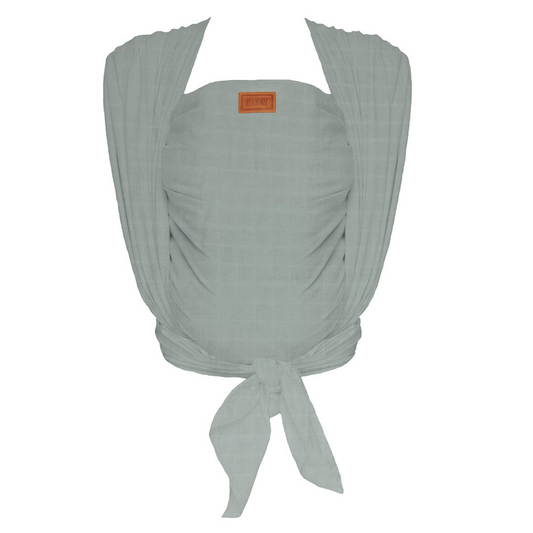 Woven Wrap Deluxe - Minty Gray - 100% organic hydrophilic cotton