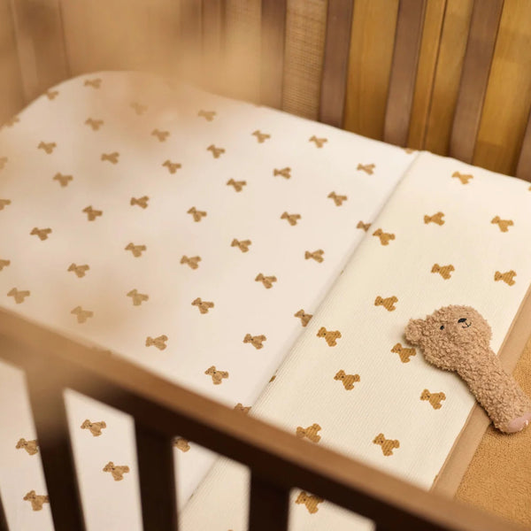 Hoeslaken ledikant (60x120 cm) - Mini Teddy Bear