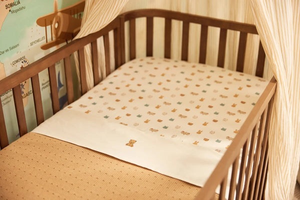 Crib sheet piping for baby bed (100x150 cm) - Forest Green