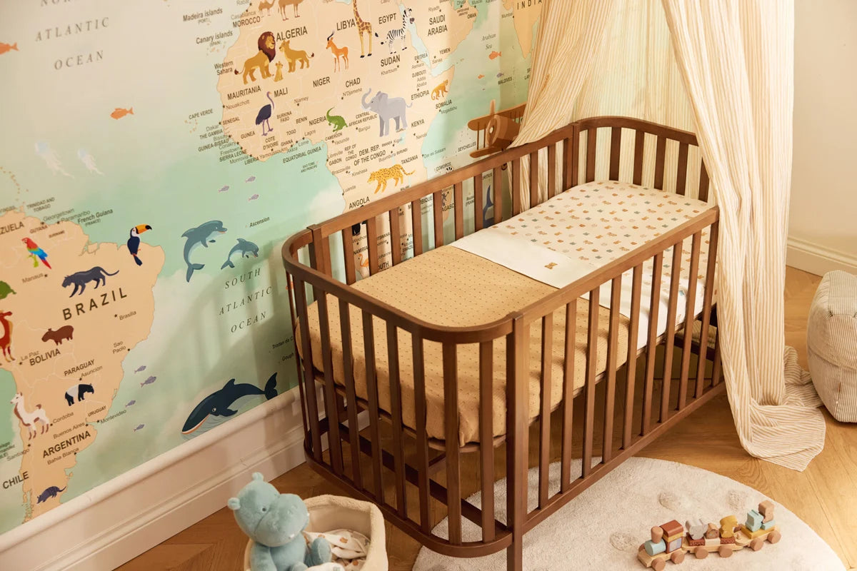 Crib sheet piping for baby bed (100x150 cm) - Forest Green