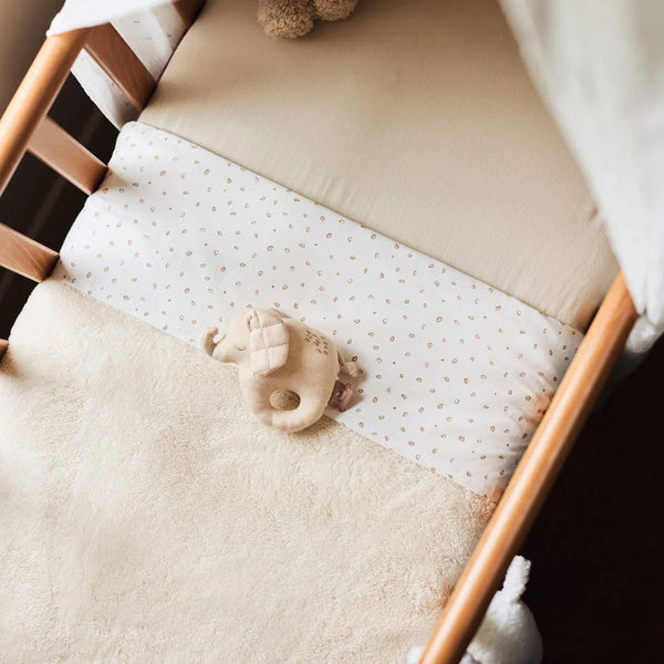 Wiegdeken 75x100 cm Reversible Basic Sherpa/Jersey - Oatmeal
