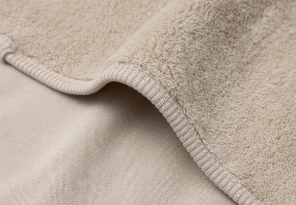 Ledikantdeken 100x150 cm Reversible Basic Sherpa/Jersey - Warm Sand