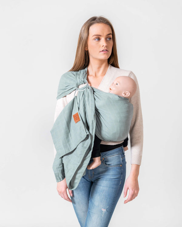 Ringsling Minty Gray - 100% organic hydrophilic cotton