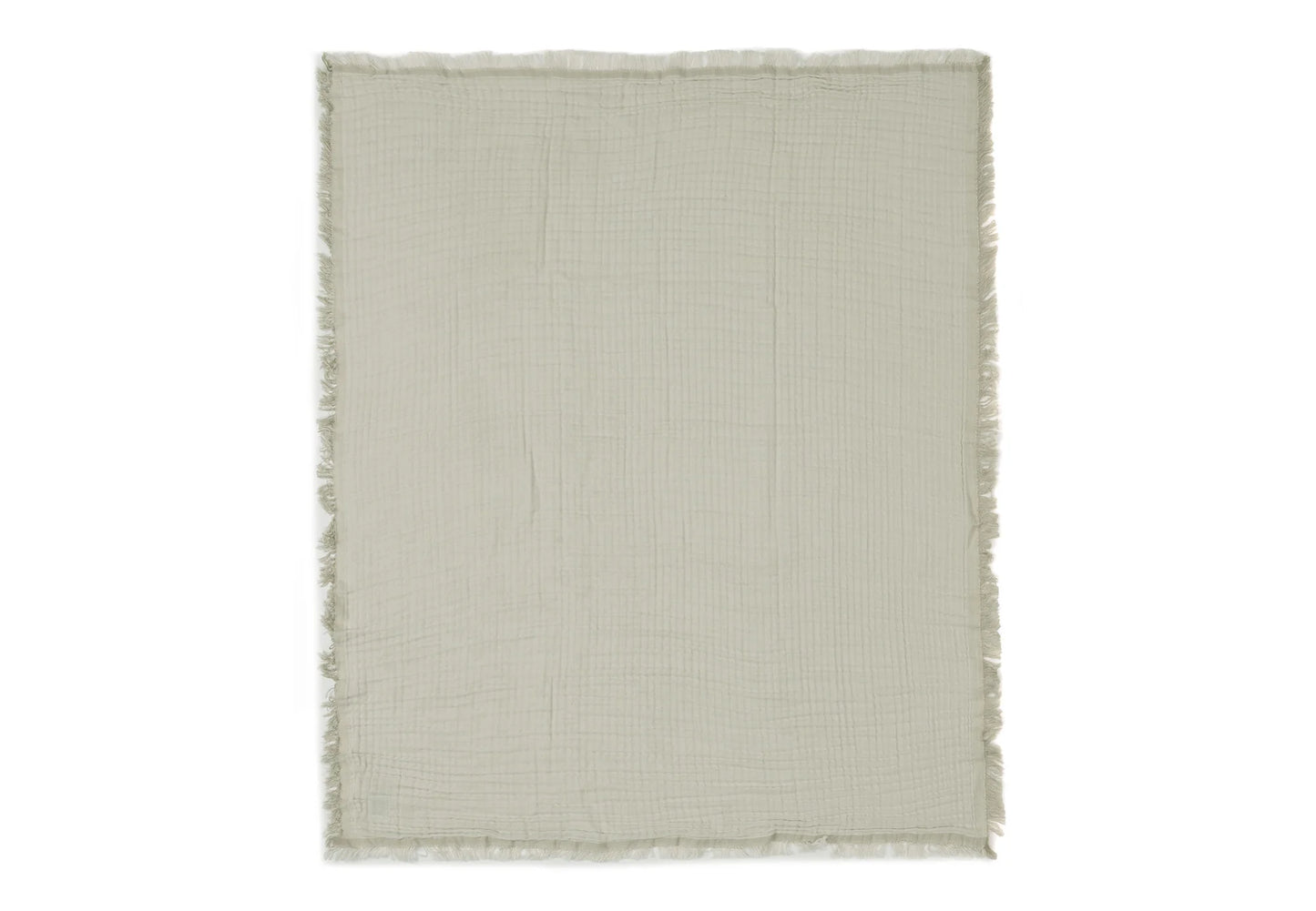 Wiegdeken Fringe (75x100 cm) - Olive Green/Ivory