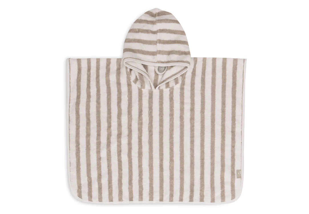 Bath Poncho Stripe Terry - Olive Green (GOTS)