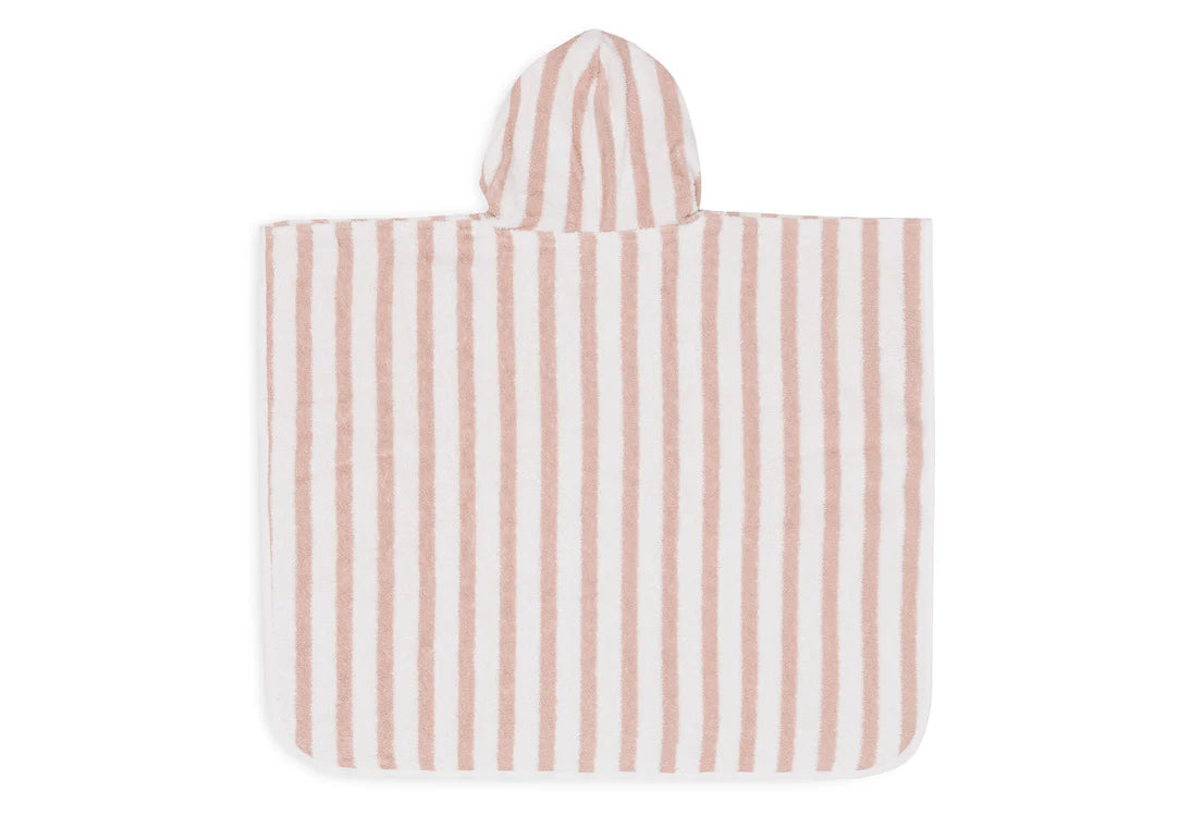 Bath poncho Stripe Terry - Wild Rose (GOTS)