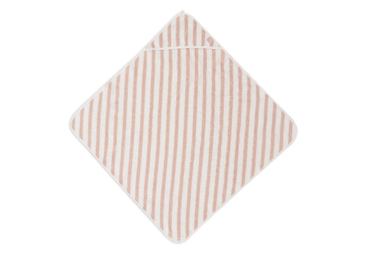 Badcape 75x75cm Stripe Terry - Wild Rose - GOTS