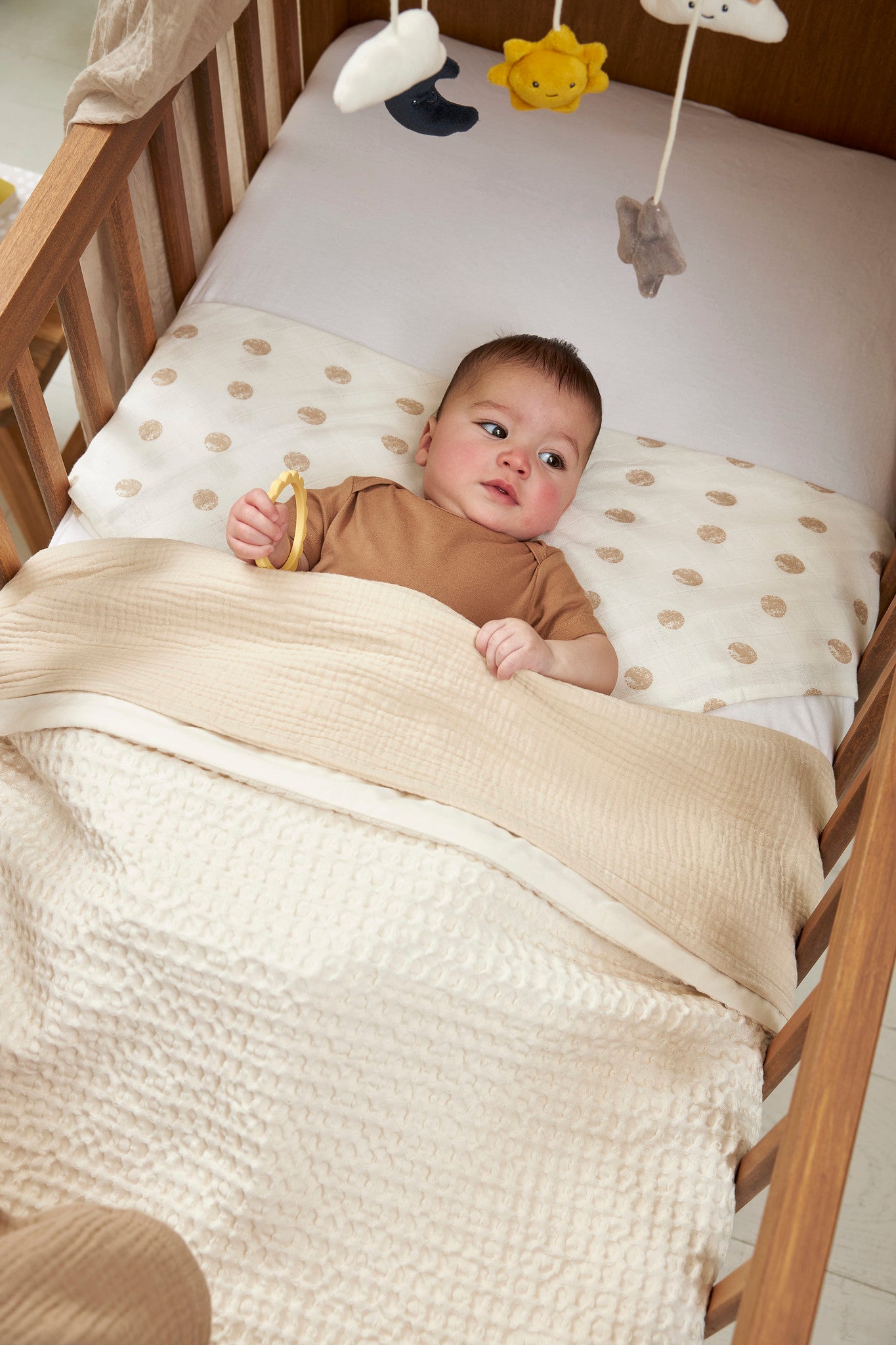 Crib blanket Waffle Cotton (100x150 cm) - Nature