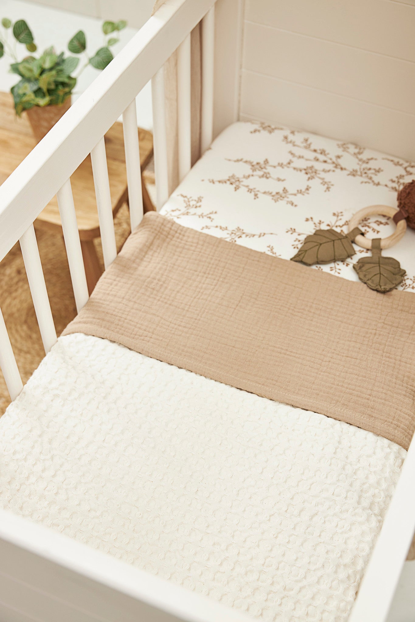 Crib blanket Waffle Cotton (100x150 cm) - Nature