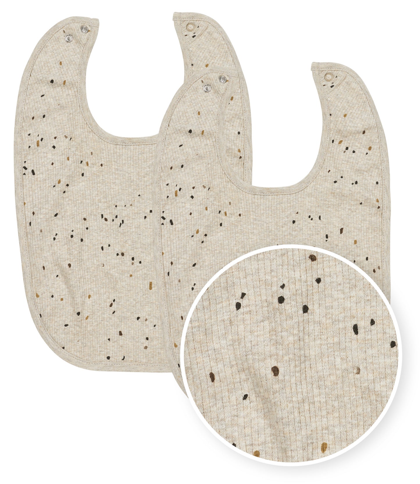 2-pack Bibs Rib mini spot - Sand Melange