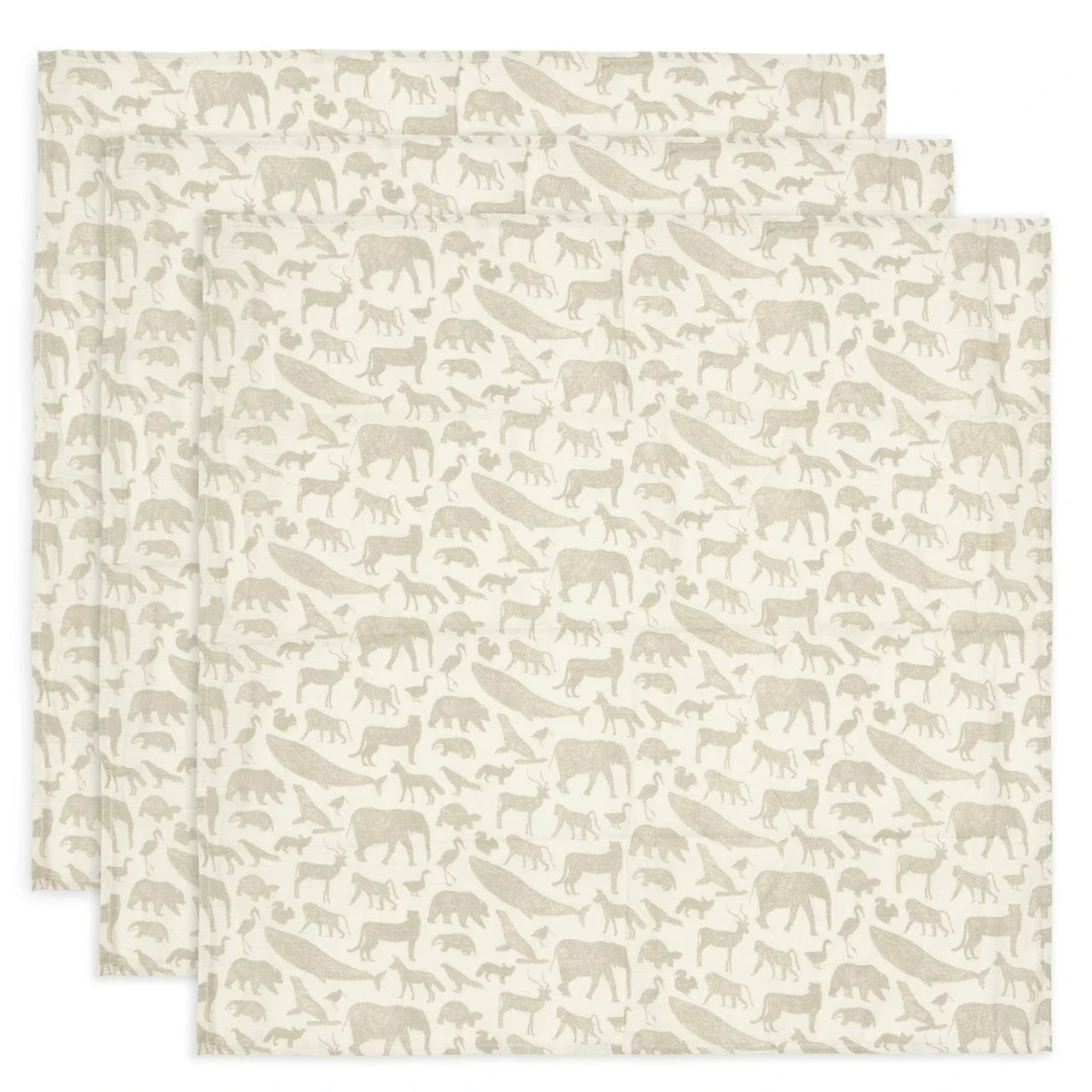 Jollein hydrofiele doeken 3-pack - 70x70 cm (diverse designs)