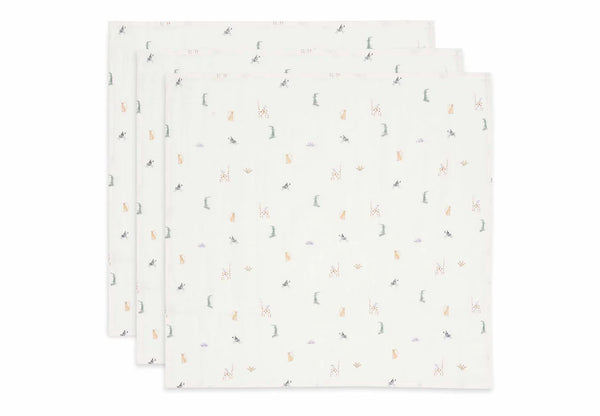 Jollein hydrofiele doeken 3-pack - 70x70 cm (diverse designs)