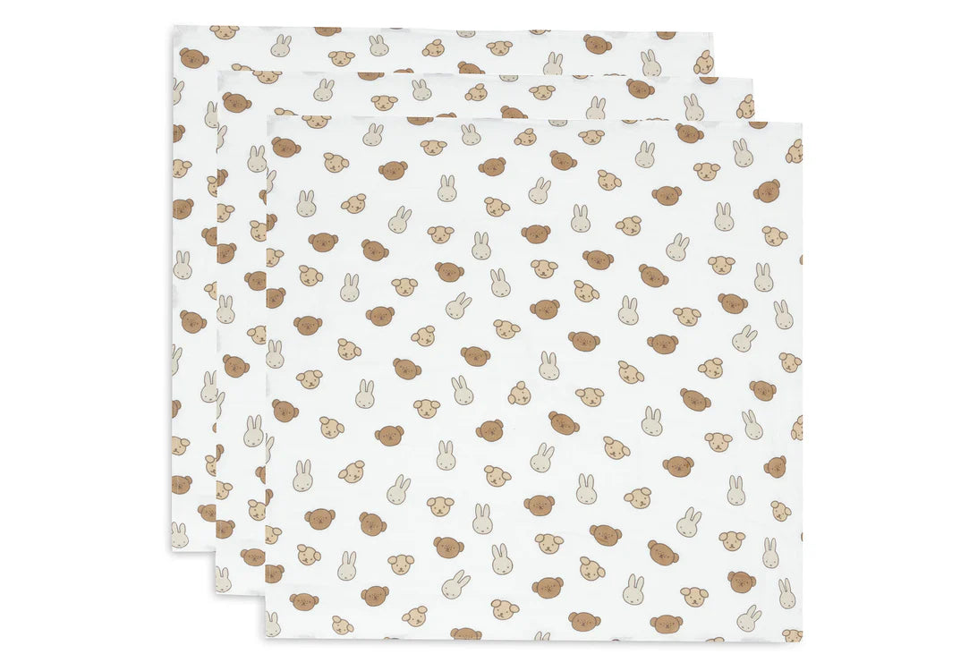 Jollein hydrofiele doeken 3-pack - 70x70 cm (diverse designs)