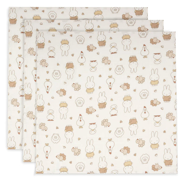 Hydrofiele doeken 3-pack 70x70 cm - Miffy Family Farm