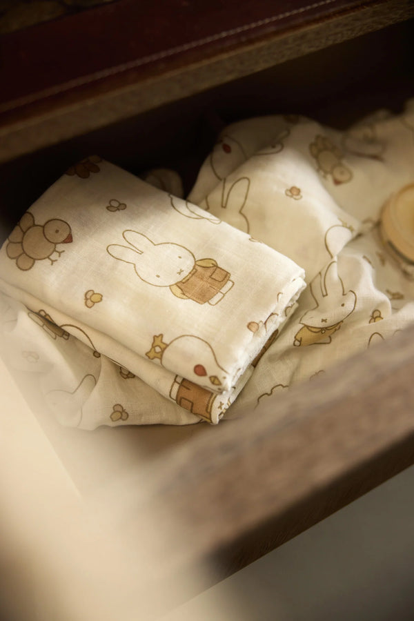 Hydrofiele doeken 3-pack 70x70 cm - Miffy Family Farm