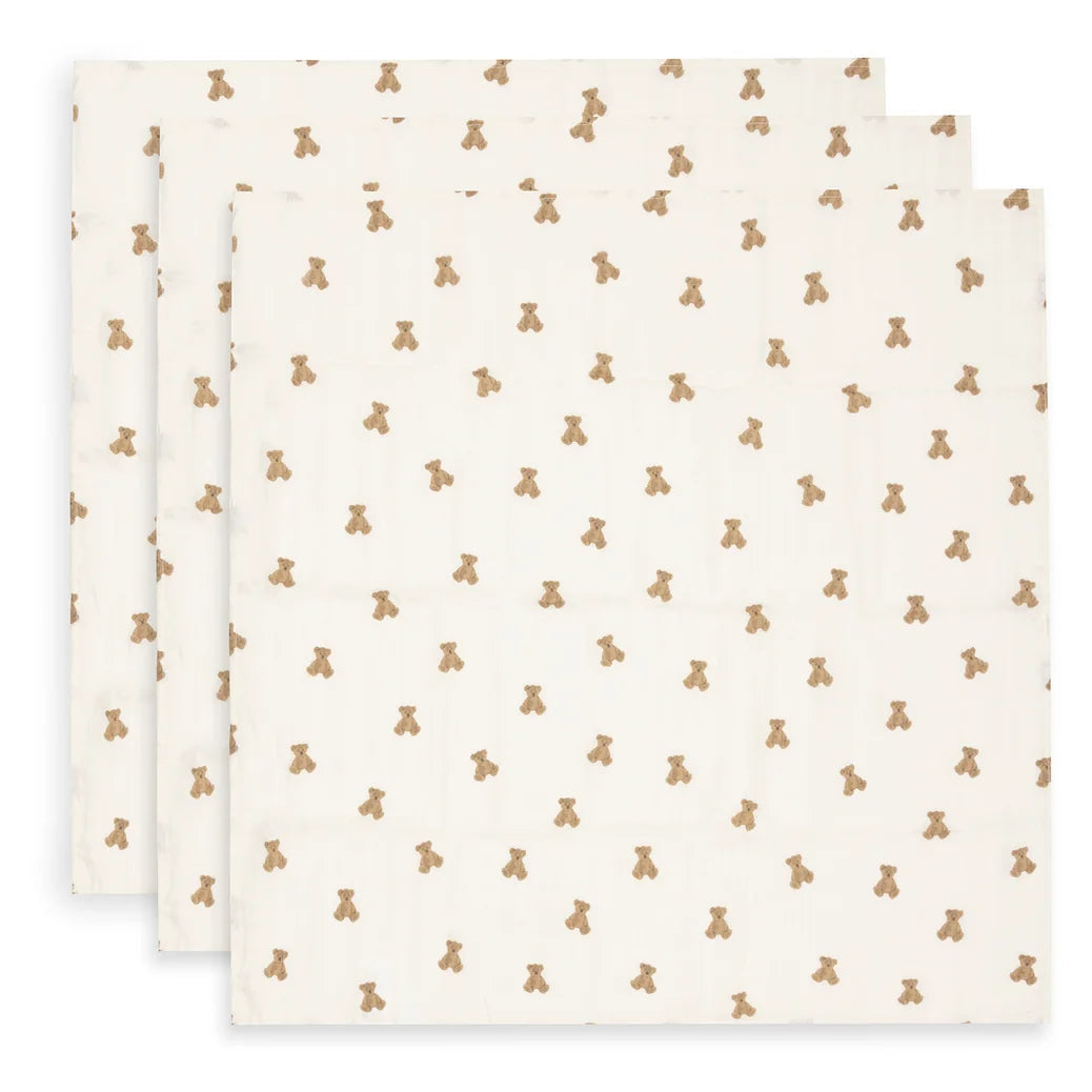 Hydrofiele doeken 3-pack 70x70 cm - Mini Teddy Bear
