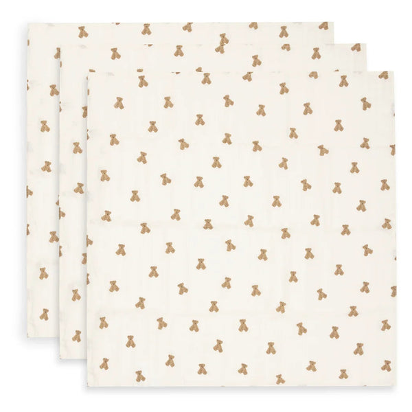 Hydrofiele doeken 3-pack 70x70 cm - Mini Teddy Bear