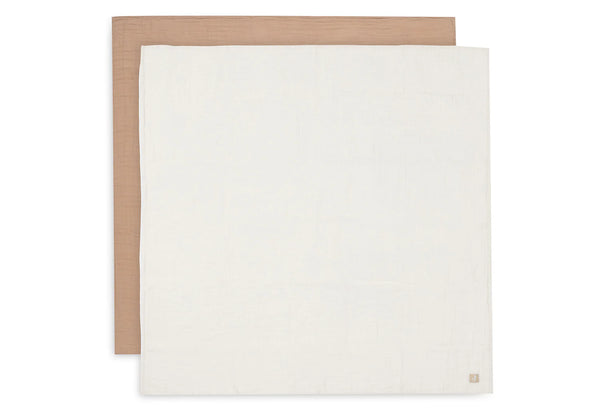 Swaddle 115x115 cm 2-pack - Biscuit/Ivory