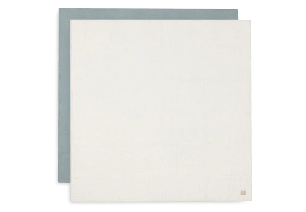 Swaddle 115x115 cm 2-pack - Sea Green/Ivory