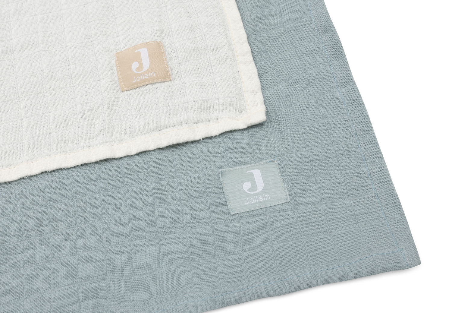 Swaddle 115x115 cm 2-pack - Sea Green/Ivory