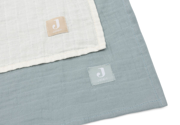 Swaddle 115x115 cm 2-pack - Sea Green/Ivory