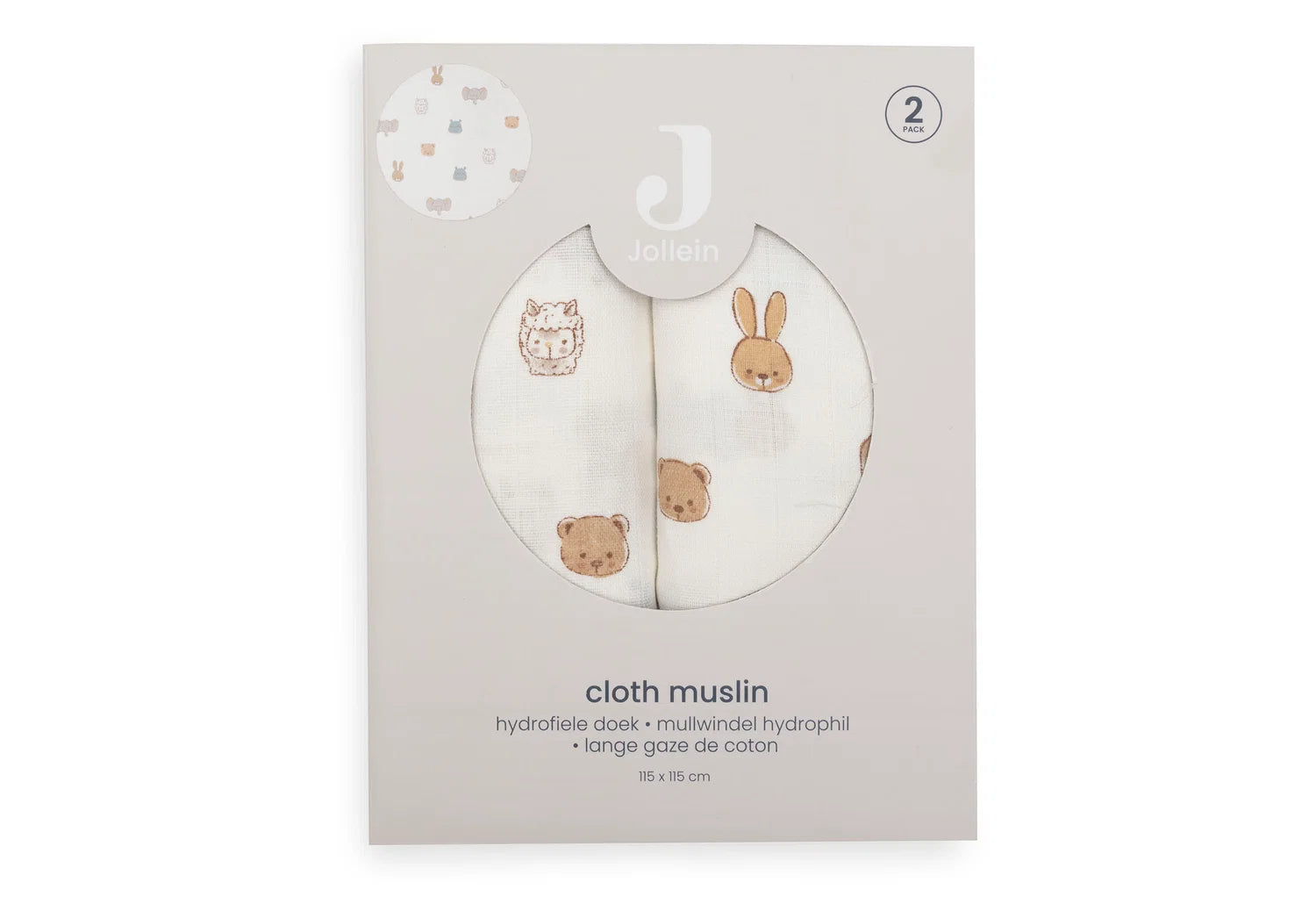 Swaddle 115x115cm 2-pack - Jollies