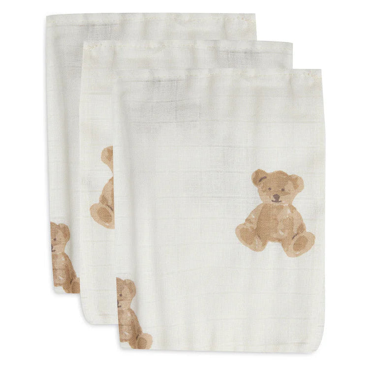 Hydrofiele washandjes 3-pack - Teddy Bear