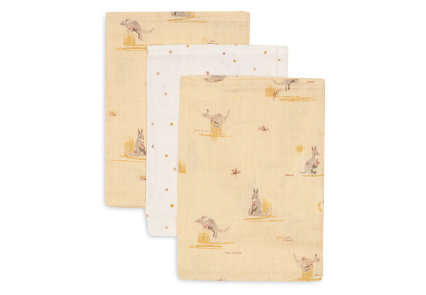 Hydrofiele washandjes 3-pack - Kangaroots